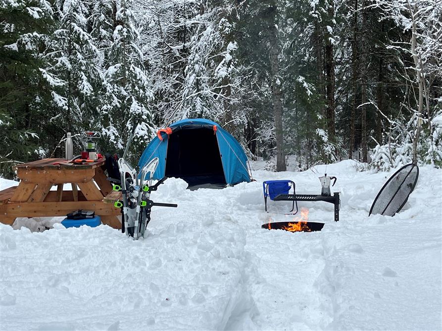 Camping Hiver (&copy;Société de gestion du Parc du lac Aylmer)